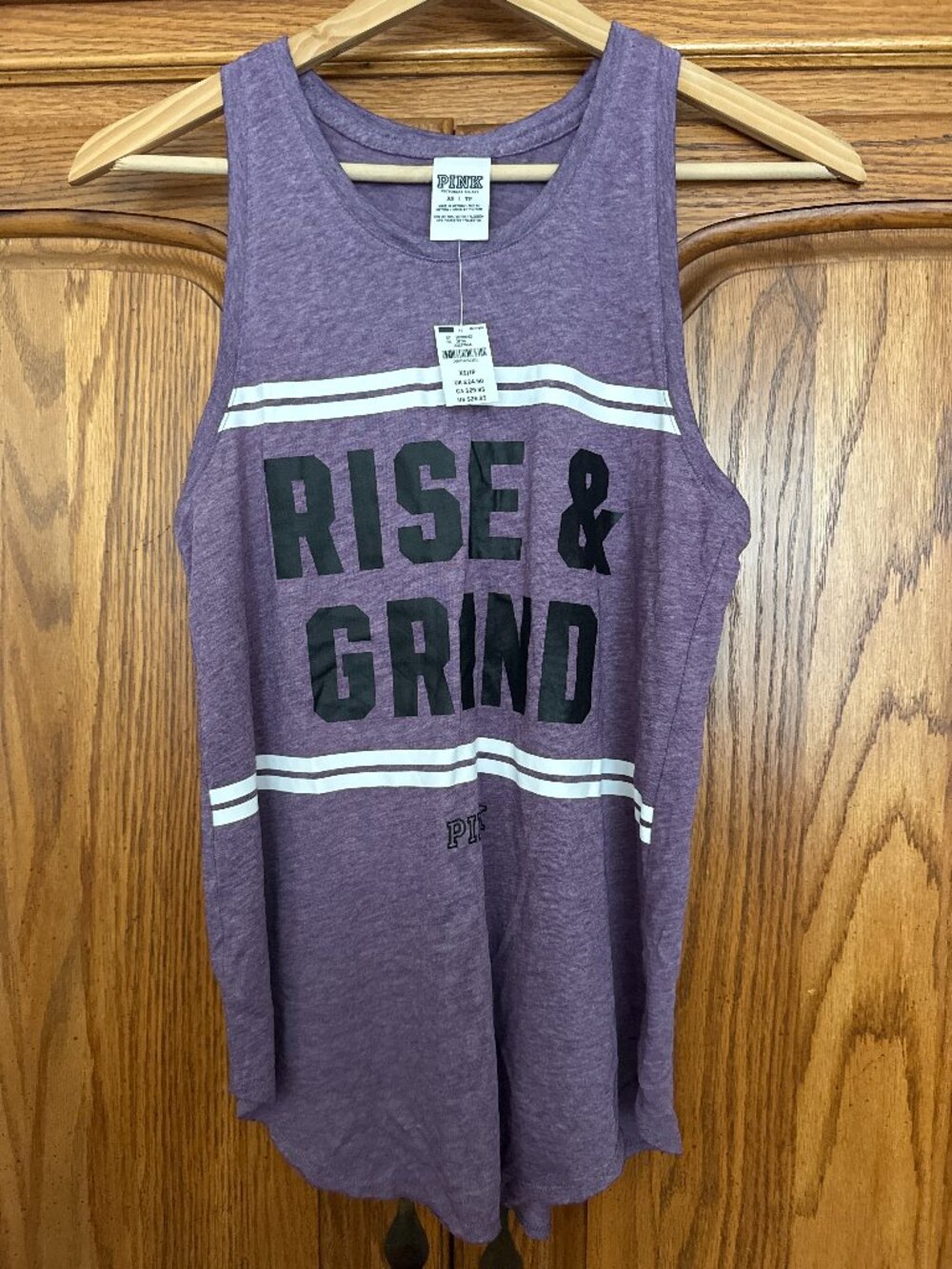 PINK Victoria's Secret Purple 'Rise & Grind' Graphic Tank